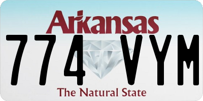 AR license plate 774VYM