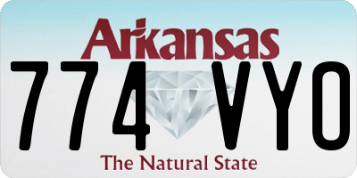 AR license plate 774VYO