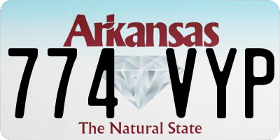 AR license plate 774VYP