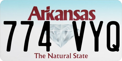 AR license plate 774VYQ