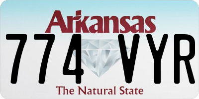 AR license plate 774VYR