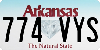 AR license plate 774VYS