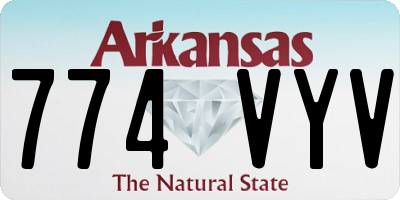 AR license plate 774VYV