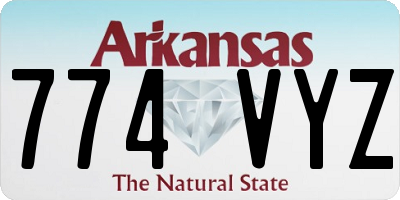AR license plate 774VYZ