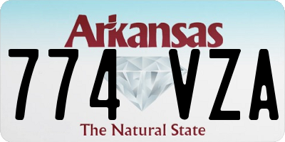 AR license plate 774VZA