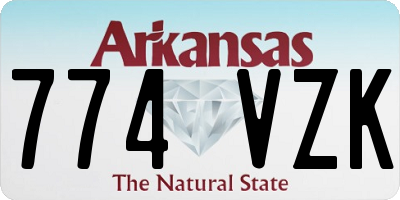 AR license plate 774VZK