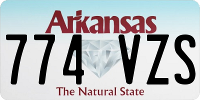 AR license plate 774VZS