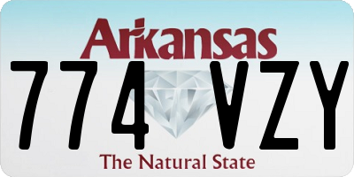 AR license plate 774VZY