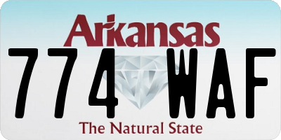 AR license plate 774WAF