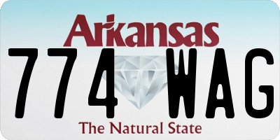 AR license plate 774WAG