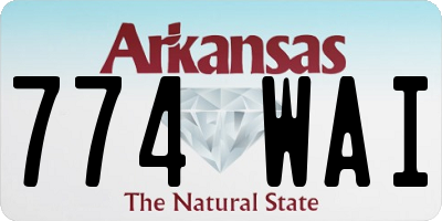 AR license plate 774WAI