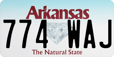 AR license plate 774WAJ