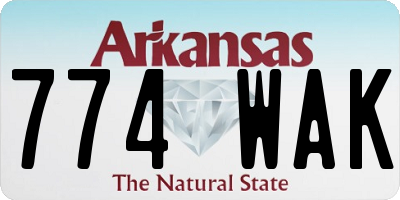 AR license plate 774WAK