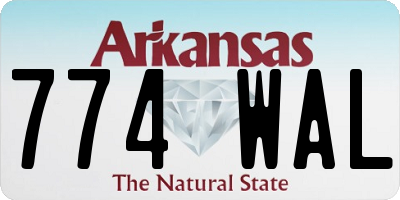 AR license plate 774WAL