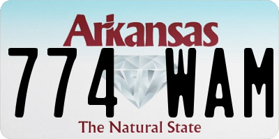 AR license plate 774WAM