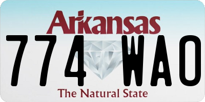 AR license plate 774WAO