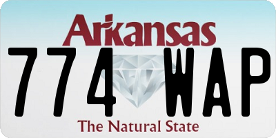 AR license plate 774WAP