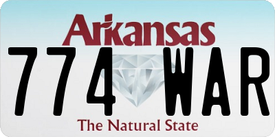 AR license plate 774WAR
