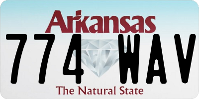 AR license plate 774WAV