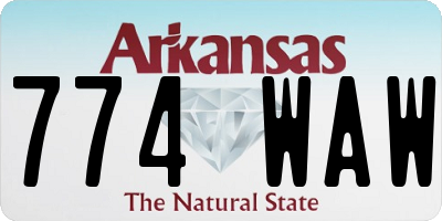 AR license plate 774WAW