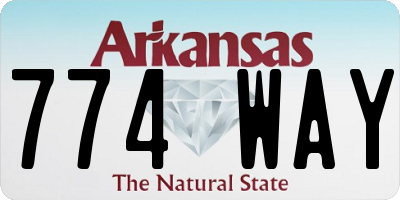 AR license plate 774WAY