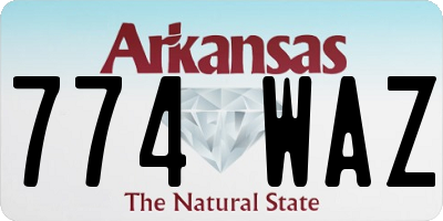 AR license plate 774WAZ