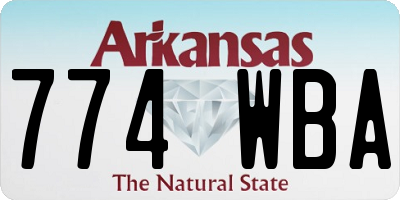 AR license plate 774WBA