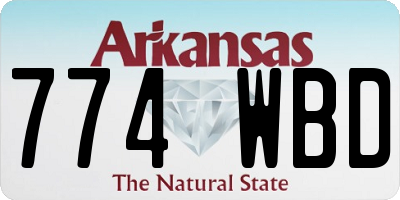 AR license plate 774WBD