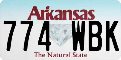 AR license plate 774WBK