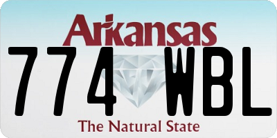 AR license plate 774WBL