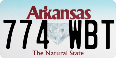 AR license plate 774WBT