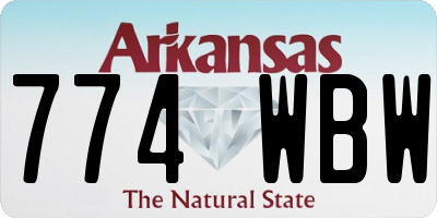 AR license plate 774WBW