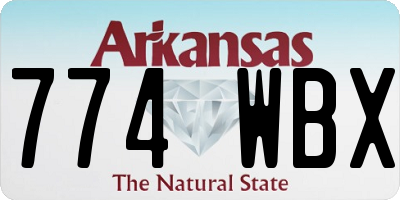 AR license plate 774WBX