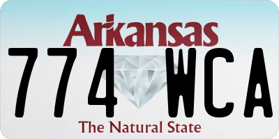 AR license plate 774WCA