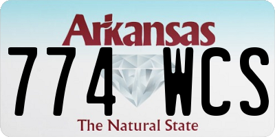 AR license plate 774WCS