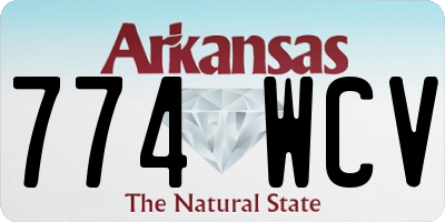 AR license plate 774WCV