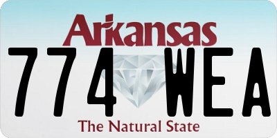 AR license plate 774WEA