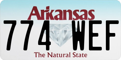 AR license plate 774WEF