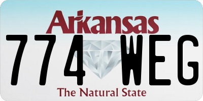 AR license plate 774WEG