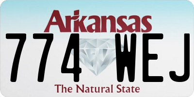 AR license plate 774WEJ
