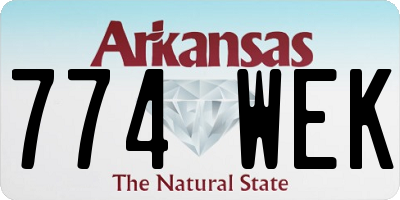 AR license plate 774WEK
