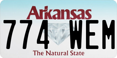 AR license plate 774WEM