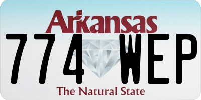 AR license plate 774WEP