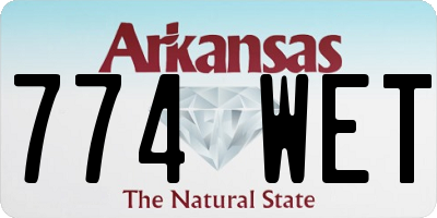 AR license plate 774WET