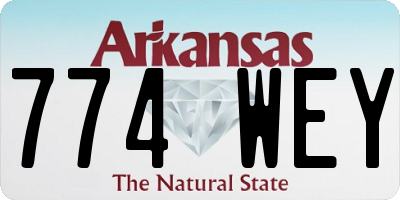 AR license plate 774WEY