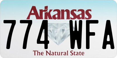 AR license plate 774WFA