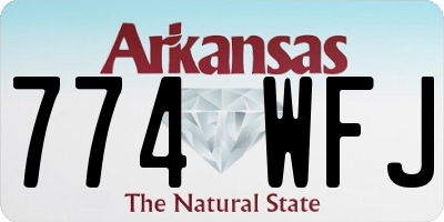 AR license plate 774WFJ