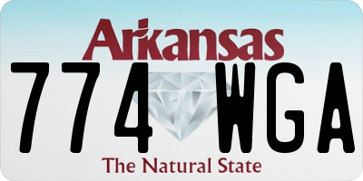 AR license plate 774WGA