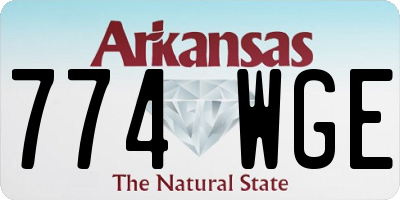 AR license plate 774WGE