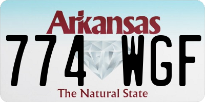 AR license plate 774WGF